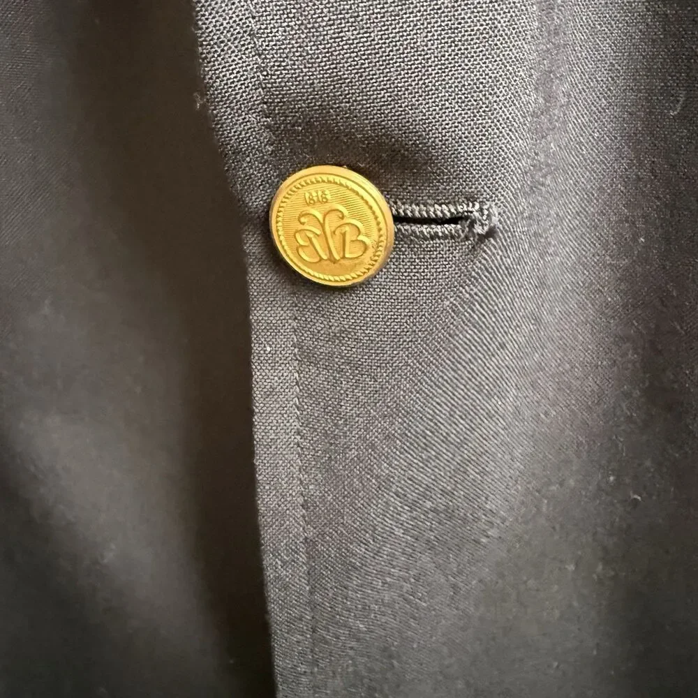 Vintage Brooks Brothers Blazer Mens 44L Navy Blue Gold Buttons Wool Made In USA